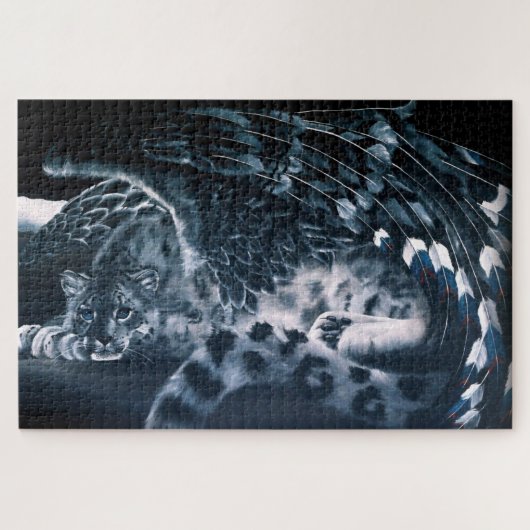 Fantasy Snow Leopard Wings Puzzle (Horizontal)