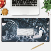 Fantasy Snow Leopard Wings Schreibtischunterlage