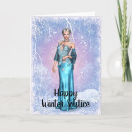 Fantasy Snowflake Woman Winter Solstice Card Karte