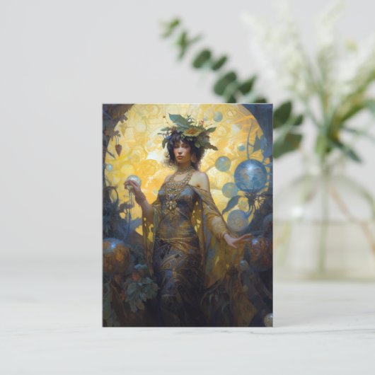 Fantasy Sorceress Magic Fantasy Postkarte (Stehend Vorderseite)