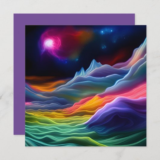 Fantasy Space Escape Einladung (Vorne/Hinten)