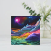 Fantasy Space Escape Einladung (Stehend Vorderseite)