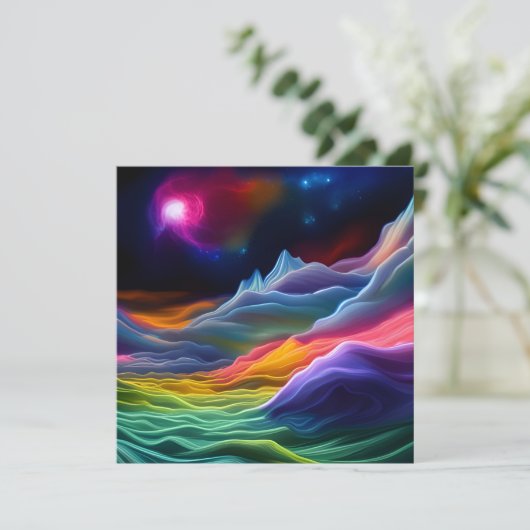 Fantasy Space Escape Einladung (Stehend Vorderseite)