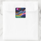 Fantasy Space Escape Quadratischer Aufkleber (Tasche)