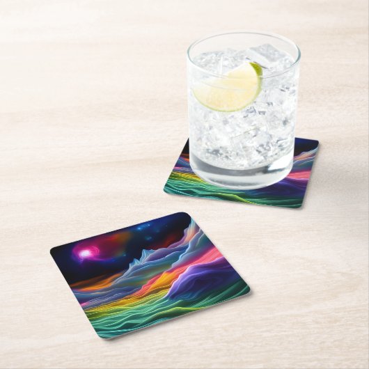 Fantasy Space Escape Rechteckiger Pappuntersetzer (Vor Ort)