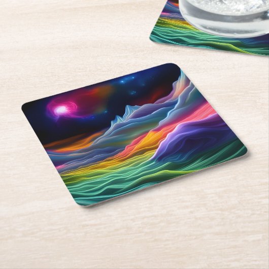 Fantasy Space Escape Rechteckiger Pappuntersetzer (angewinkelt)