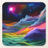 Fantasy Space Escape Rechteckiger Pappuntersetzer (Vorderseite)