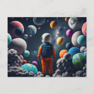 Fantasy Space Kid Postkarte