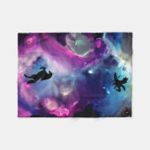 Fantasy Space Nebula Einhorn Drache Rosa Blau Fleecedecke (Vorderseite (Horizontal))