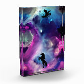Fantasy Space Nebula Einhorn Drache Rosa Blau Fotoblock (Links)