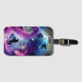 Fantasy Space Nebula Einhorn Drache Rosa Blau Gepäckanhänger (Vorderseite (Horizontal))