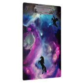 Fantasy Space Nebula Einhorn Drache Rosa Blau Klemmbrett (Rechts)
