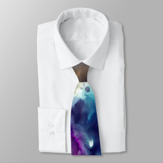 Fantasy Space Nebula Einhorn Drache Rosa Blau Krawatte (Gebunden)