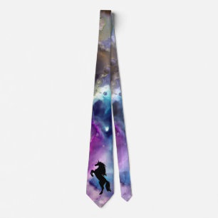 Fantasy Space Nebula Einhorn Drache Rosa Blau Krawatte