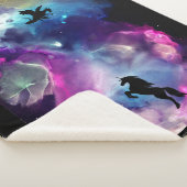 Fantasy Space Nebula Einhorn Drache Rosa Blau Sherpadecke (3/4)