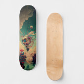 Fantasy Space Roboter Art Skateboard (Vorderseite)