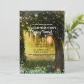 Fantasy Sparkle Verzauberter Grünwald Prom Einladung (Stehend Vorderseite)