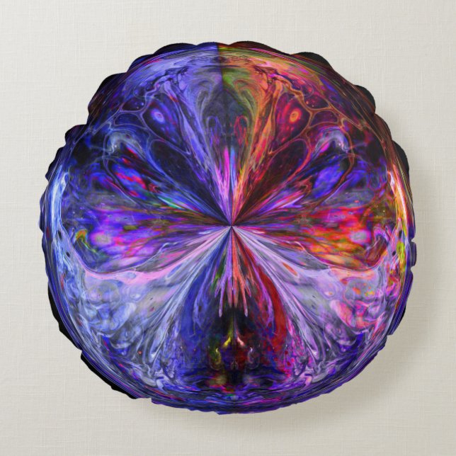 Fantasy Sphere Rundes Kissen (Vorderseite)
