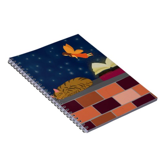 Fantasy Spiral Notebook - Fairy, Book & Cat Notizblock (Rechte Seite)