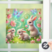 Fantasy Spring Bunny Garden Fensteraufkleber (Zuhause)