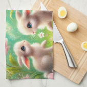 Fantasy Spring Bunny Garden Geschirrtuch (Viertel Falte)