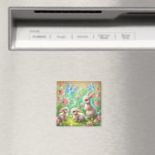 Fantasy Spring Bunny Garden Magnet (In Situ (Geschirrspüler))
