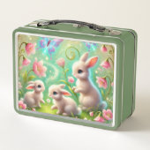 Fantasy Spring Bunny Garden Metall Brotdose (Rückseite)