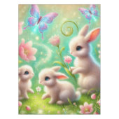 Fantasy Spring Bunny Garden Tischdecke (Vorderseite)
