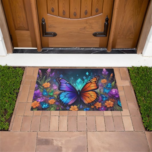 Fantasy Spring Garden Crystal Butterfly Rug Fußmatte (Außenbereich)