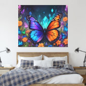 Fantasy Spring Garden Crystal Monarch Butterfly Leinwanddruck (Insitu (Schlafzimmer))