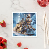 Fantasy Steam Train Winter Serviette (Beispiel)