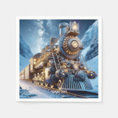 Fantasy Steam Train Winter Serviette (Vorderseite)