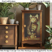 Fantasy Steampunk Aviator Kitten FB6L Decoupage Seidenpapier