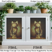 Fantasy Steampunk Aviator Kitten FB6R Decoupage Seidenpapier