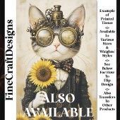 Fantasy Steampunk Cat, Sonnenblumen AL1F Decoupage Seidenpapier