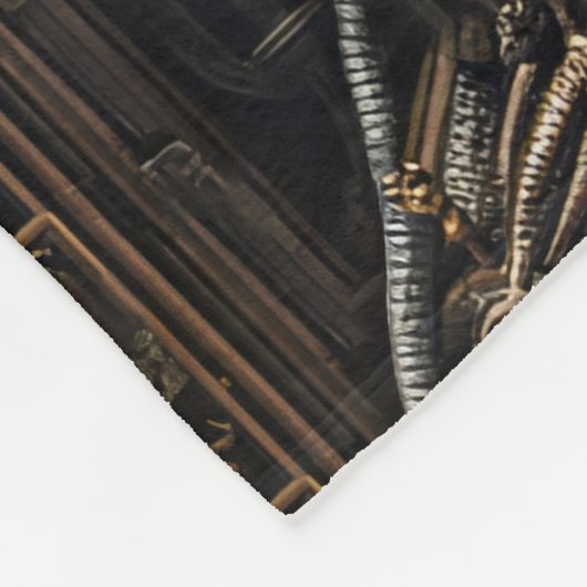 Fantasy Steampunk Cyborg Brain Fleecedecke (Ecke)
