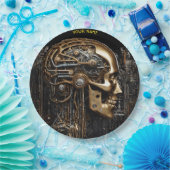 Fantasy Steampunk Cyborg Brain Pappteller (Party)
