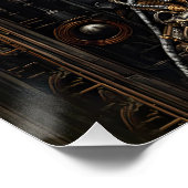 Fantasy Steampunk Cyborg Brain Poster (Ecke)