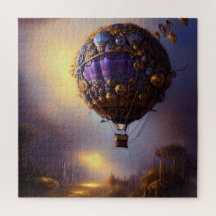 Fantasy Steampunk Lila Vintage Heißluftballon