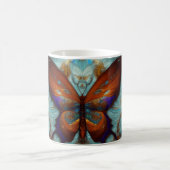 Fantasy Steampunk Orange Butterfly Aqua Kaffeetasse (Mittel)