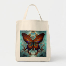 Fantasy Steampunk Orange Butterfly Aqua Tragetasche