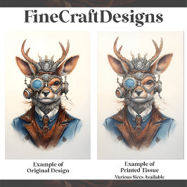 Fantasy Steampunk Reindeer Weihnachten D9 Decoupag Seidenpapier