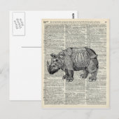 Fantasy steampunk Rhinoceros Postkarte (Vorne/Hinten)