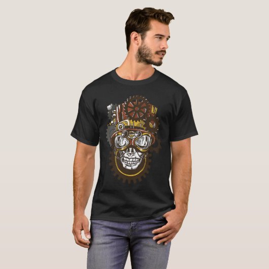 Fantasy Steampunk Skull T-Shirt (Vorne ganz)