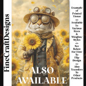Fantasy Steampunk Tiger, Sonnenblumen AK9F Decoupa Seidenpapier