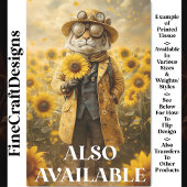 Fantasy Steampunk Tiger, Sonnenblumen AK9H Decoupa Seidenpapier