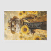 Fantasy Steampunk Tiger, Sonnenblumen AK9H Decoupa Seidenpapier (Vorderseite)