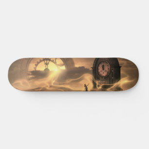Fantasy Steampunk Uhren und Woman Skateboard Deck