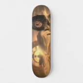 Fantasy Steampunk Uhren und Woman Skateboard Deck (Vorderseite)
