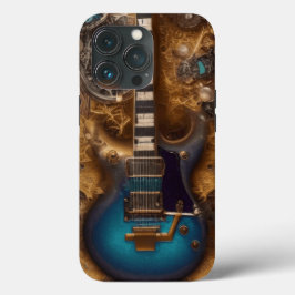 Fantasy Steampunk Vintag Blue Guitar Watercolor Case-Mate iPhone Hülle